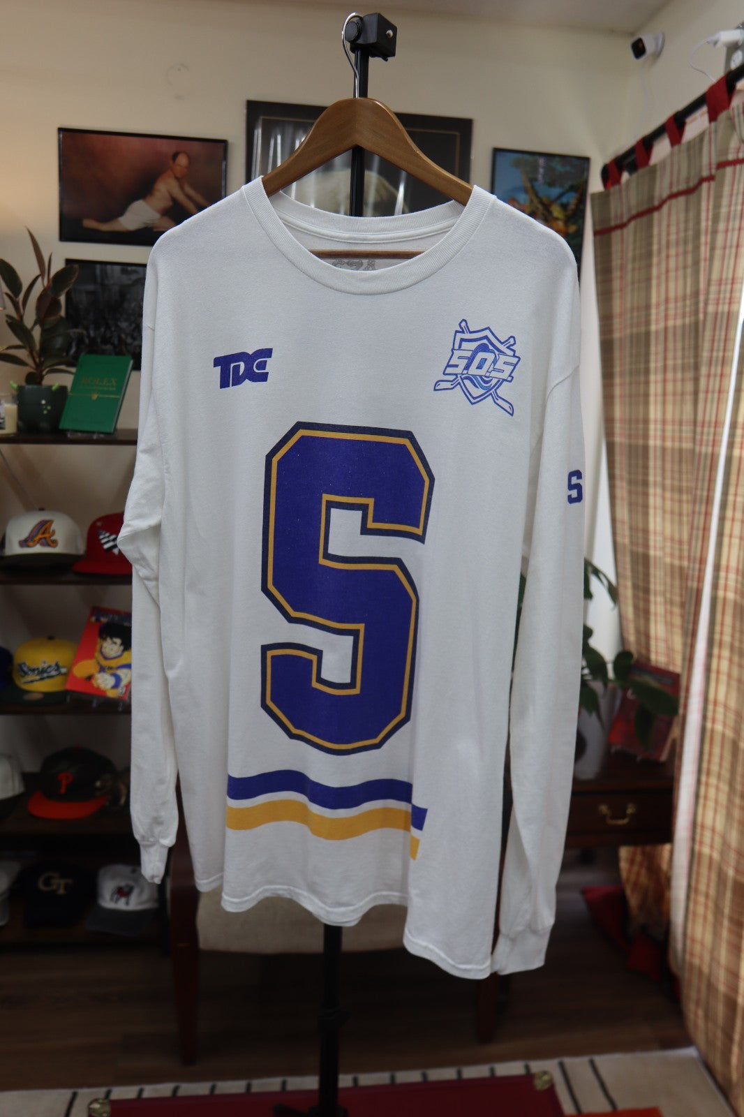 SZA SOS Tour Merch White Long Sleeve Hockey Jersey T-Shirt TDE Official Large