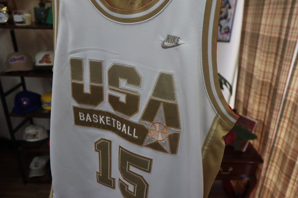 Vintage Dream Team Magic Johnson USA Basketball 92 Gold Metal Nike Jersey