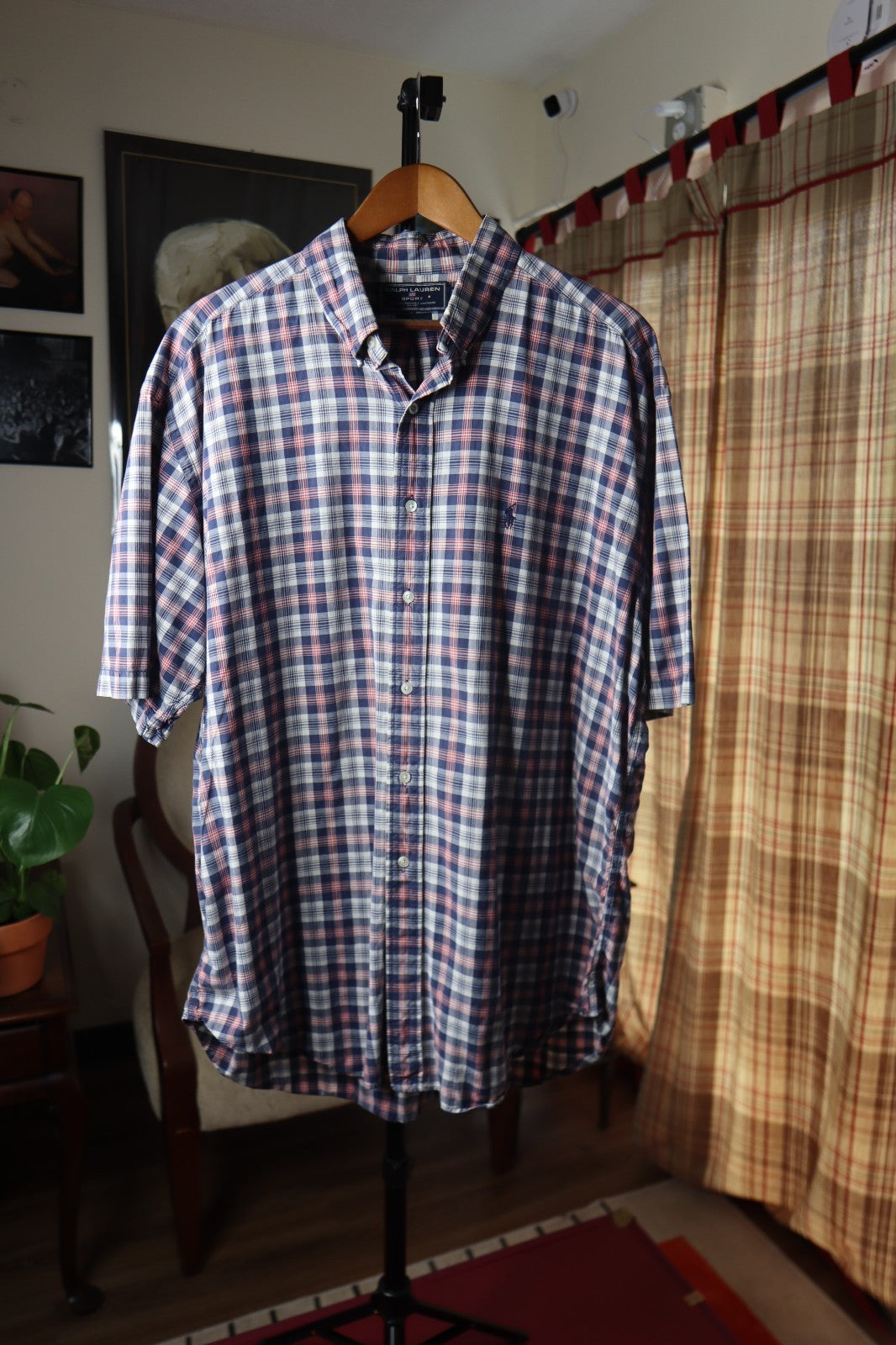 Vintage Ralph Lauren Polo Sport Plaid Button Down Mens XL
