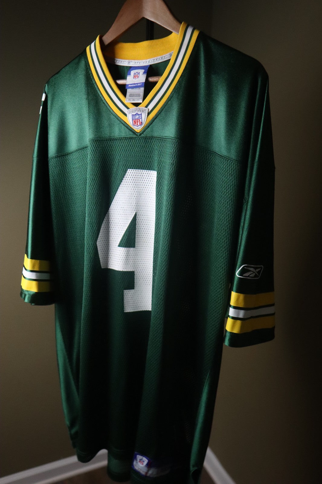 Reebok Green Bay Packers Size 2XL Brett Favre Football Jersey
