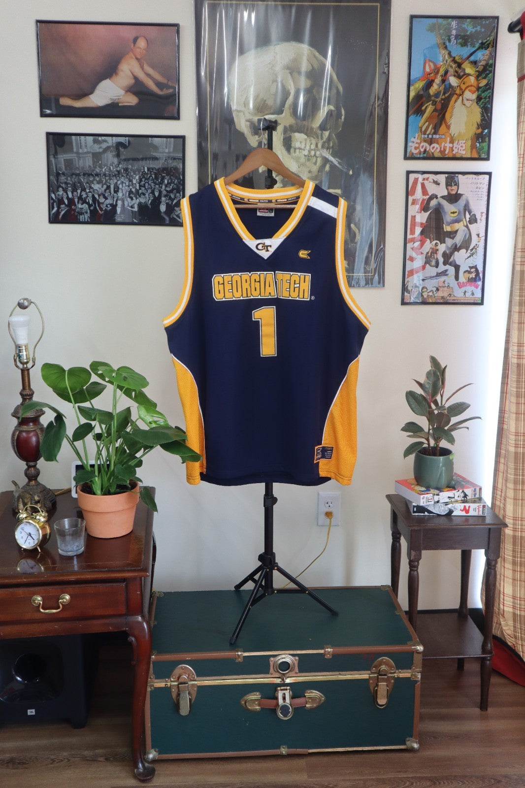 Georgia Tech Yellow Jackets Colosseum Mens Basketball Jersey Blue Size Large