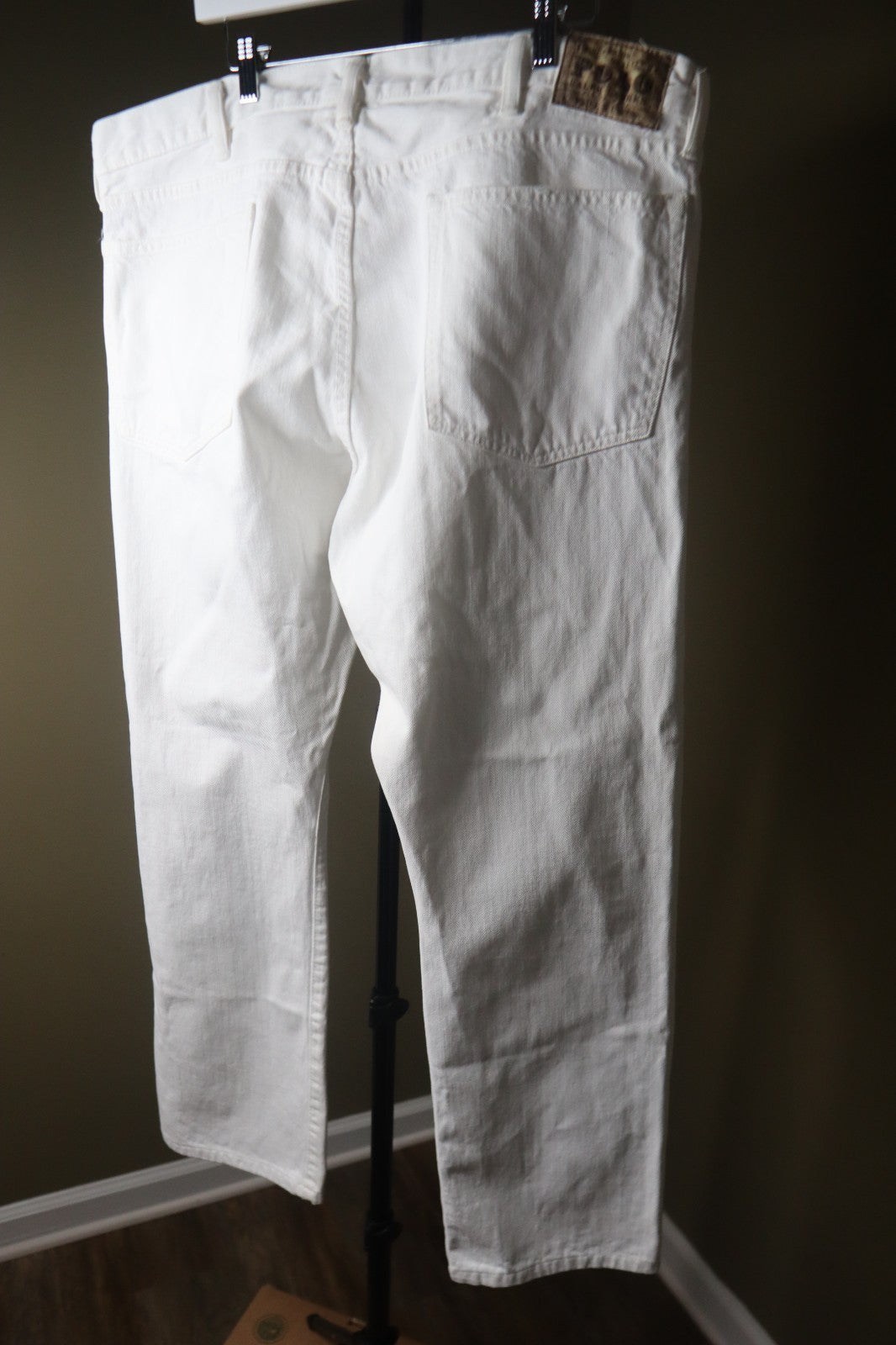 Polo Ralph Lauren Men's Size 40 X 32 White Varick Slim Straight Denim Jeans