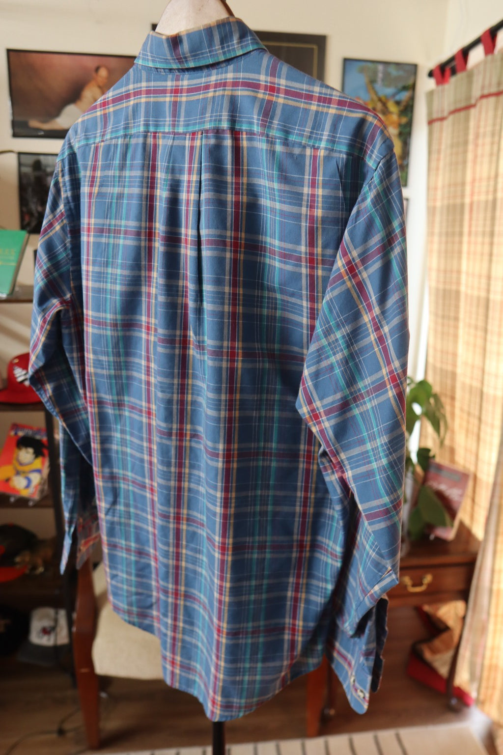 1980s Chap Ralph Lauren Plaid Button Up Shirt Large