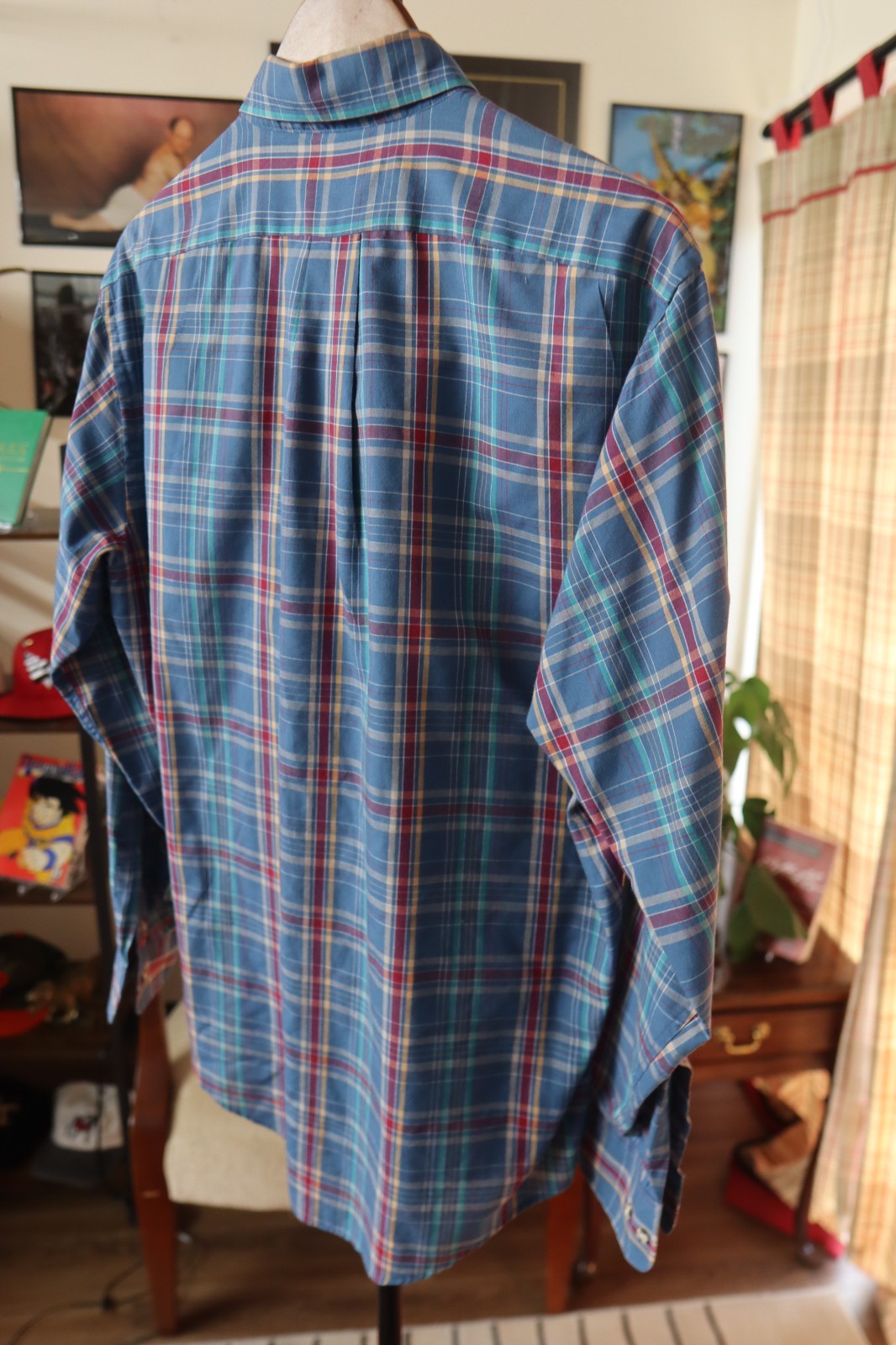 1980s Chap Ralph Lauren Plaid Button Up Shirt Large