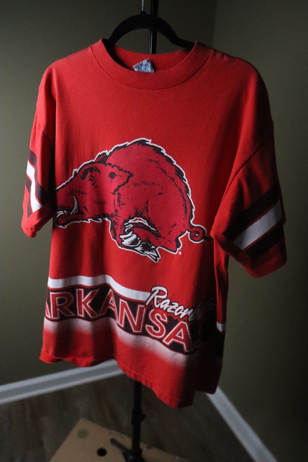 Vintage Rare 1990s Arkansas Razorbacks USA Made Single-Stitch T Shirt