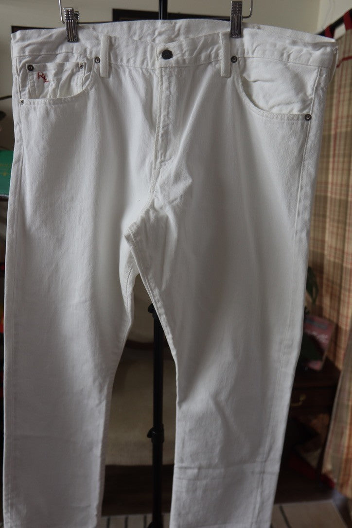 Polo Ralph Lauren 867 Men's 5 Pocket White Denim Jeans Size 40X32