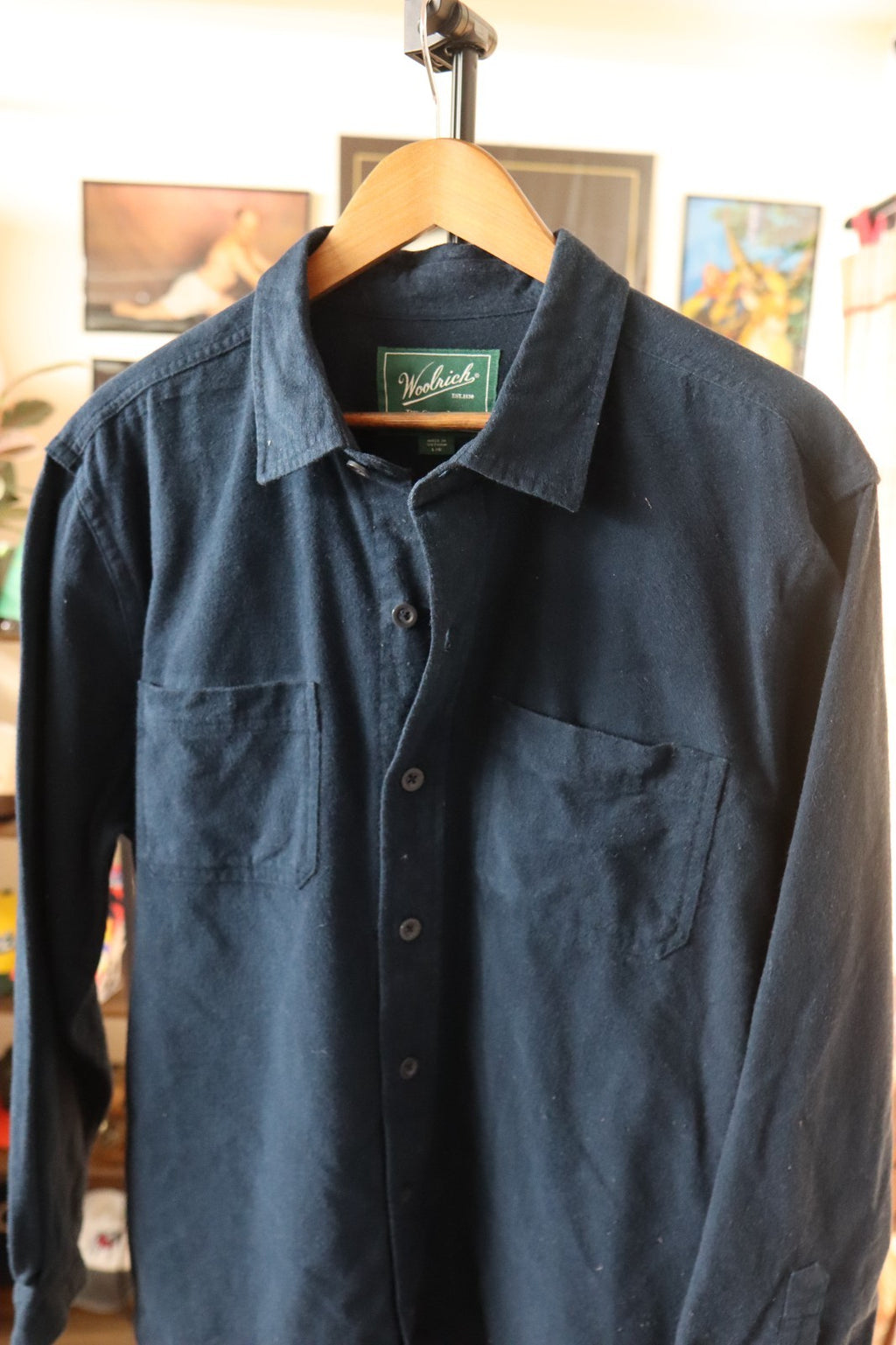 Woolrich Green Label Blue Heavy Flannel Size Large