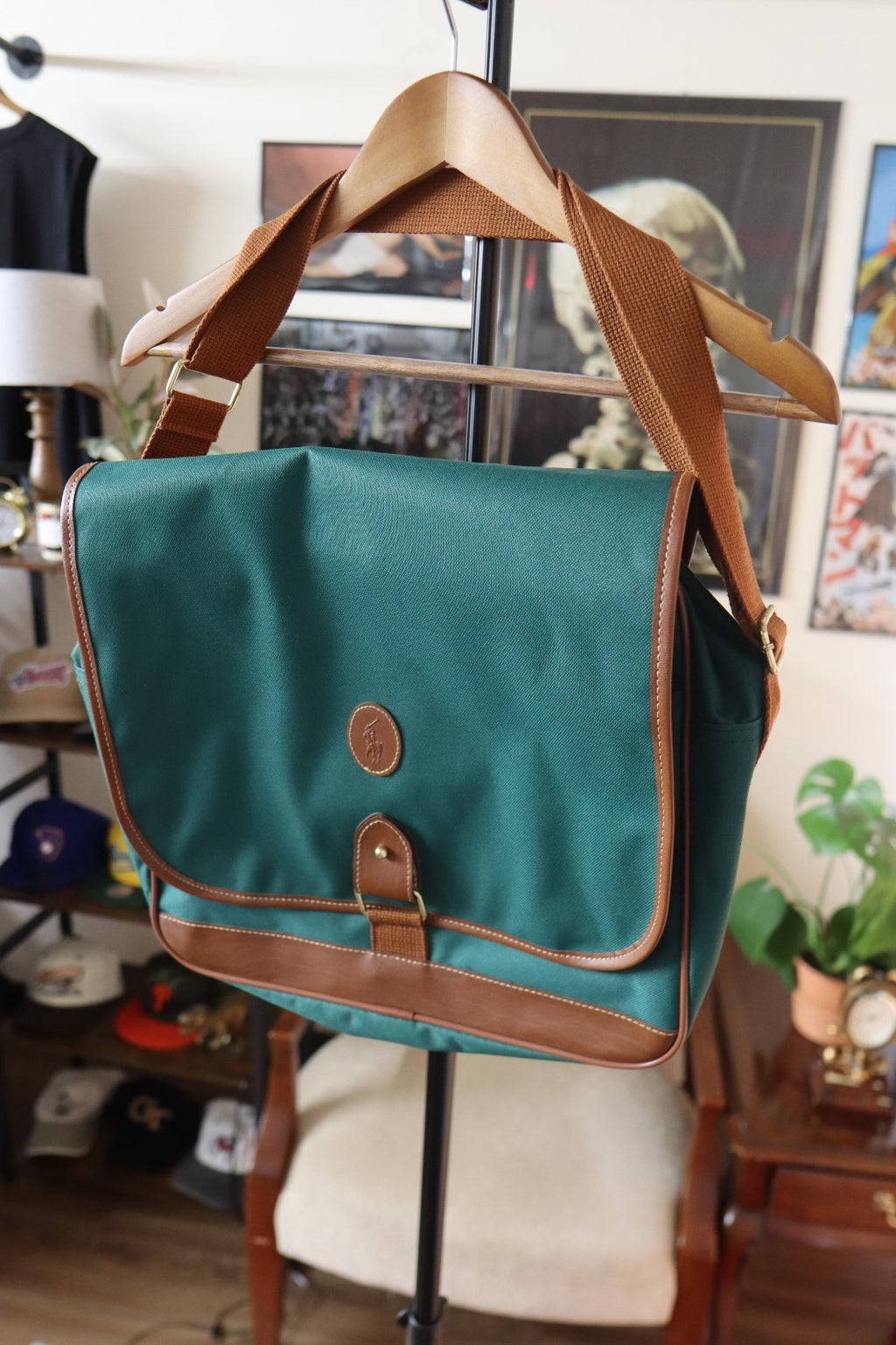 Polo Ralph Lauren Fragrances Shoulder Bag Green Canvas