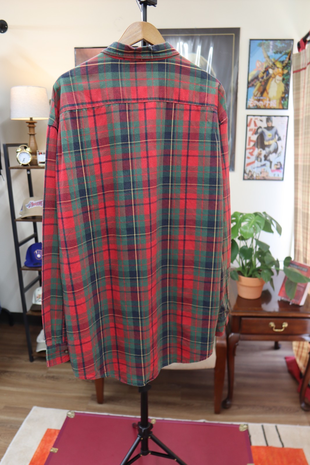 Vintage GAP Plaid Shirt Long Sleeve Red XL Cotton Men's 90s Ivy League