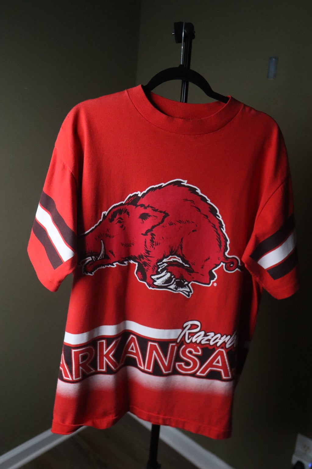 Vintage Rare 1990s Arkansas Razorbacks USA Made Single-Stitch T Shirt