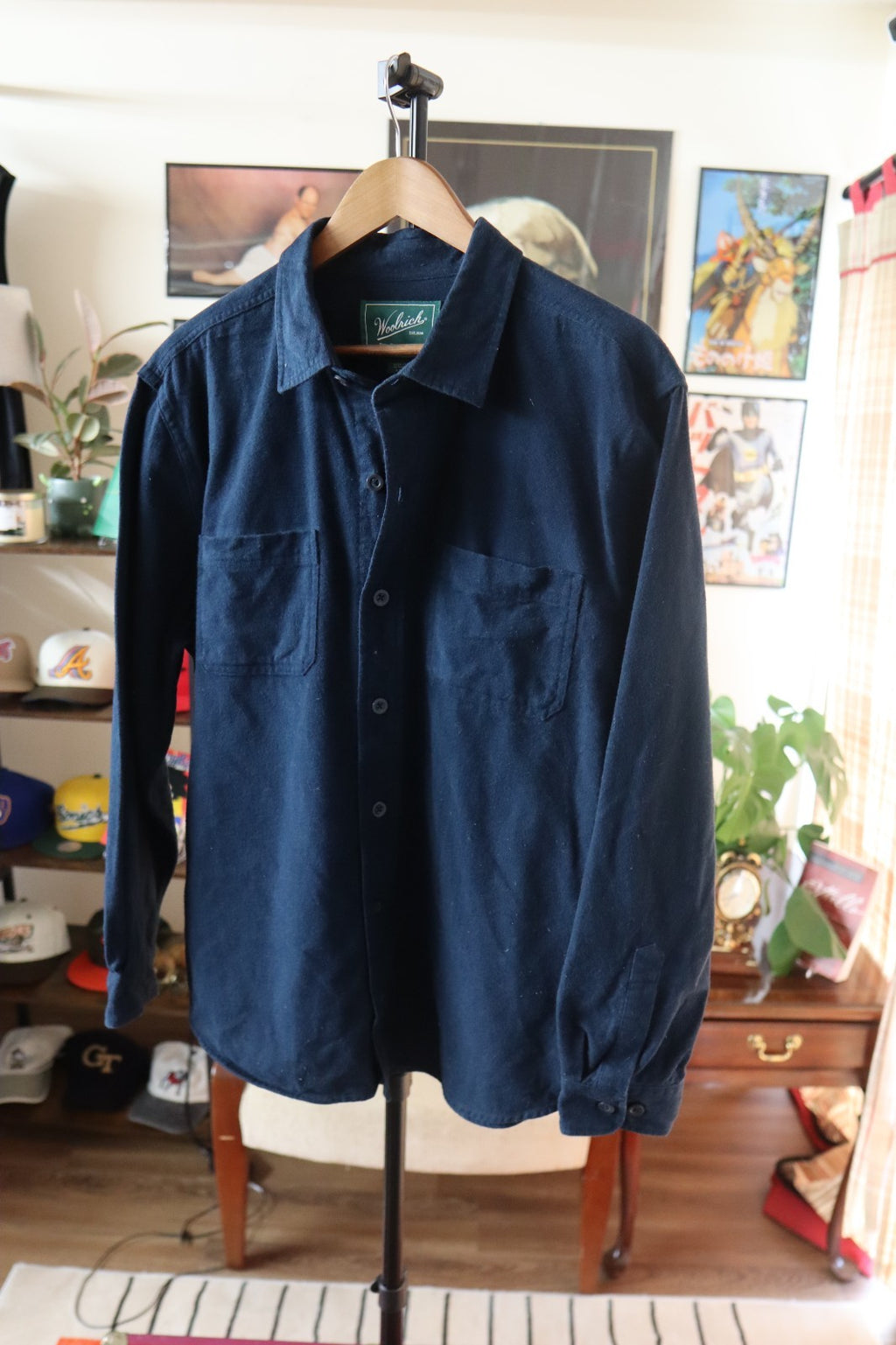 Woolrich Green Label Blue Heavy Flannel Size Large