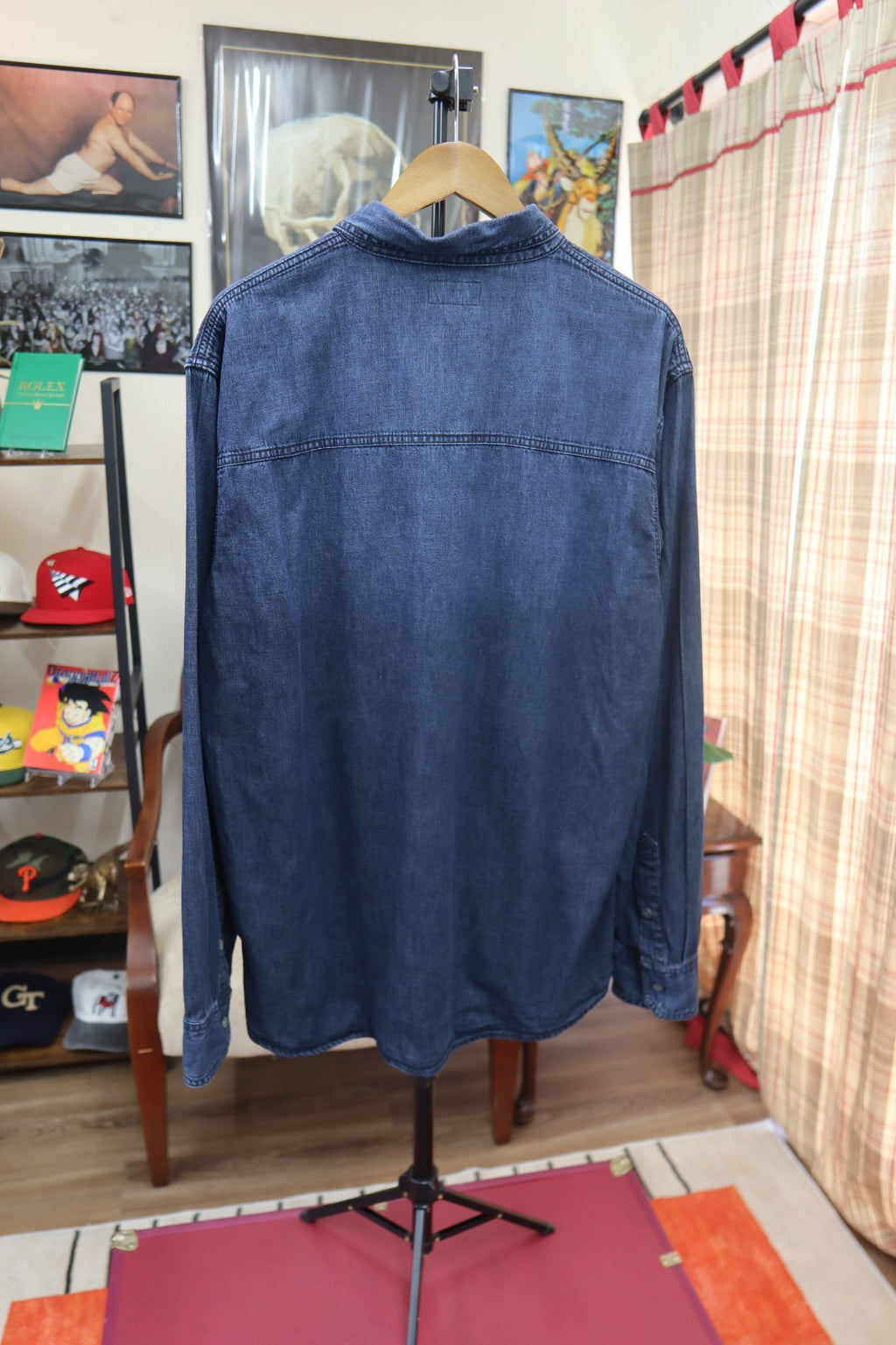 True Religion Men's Denim Long Sleeve Button Up Shirt Size XXL