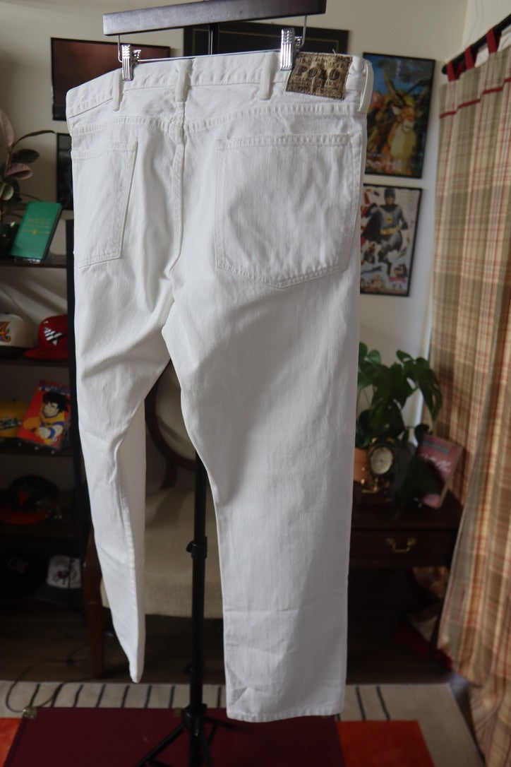 Polo Ralph Lauren 867 Men's 5 Pocket White Denim Jeans Size 40X32