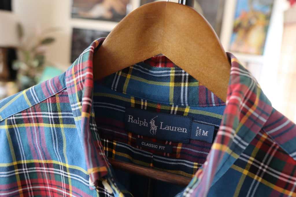 Vintage Ralph Lauren Bright Plaid Heavy Plaid Shirt Medium