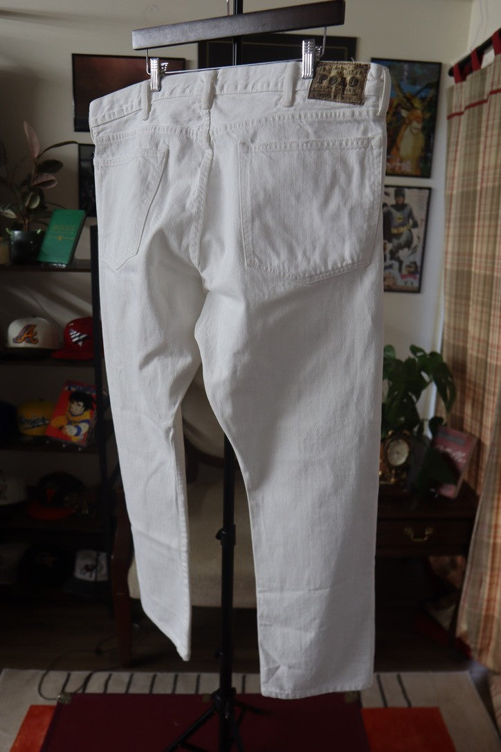 Polo Ralph Lauren 867 Men's 5 Pocket White Denim Jeans Size 40X32