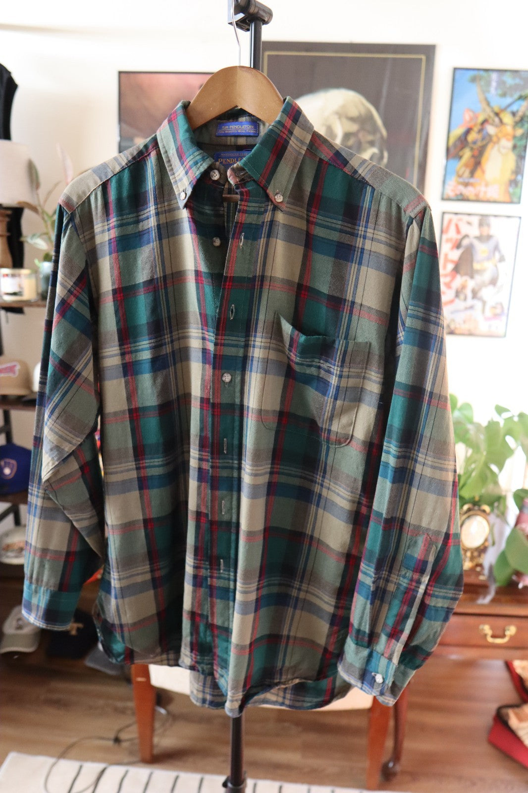 Pendleton 100% Virgin Wool Button Up Shirt Size Medium