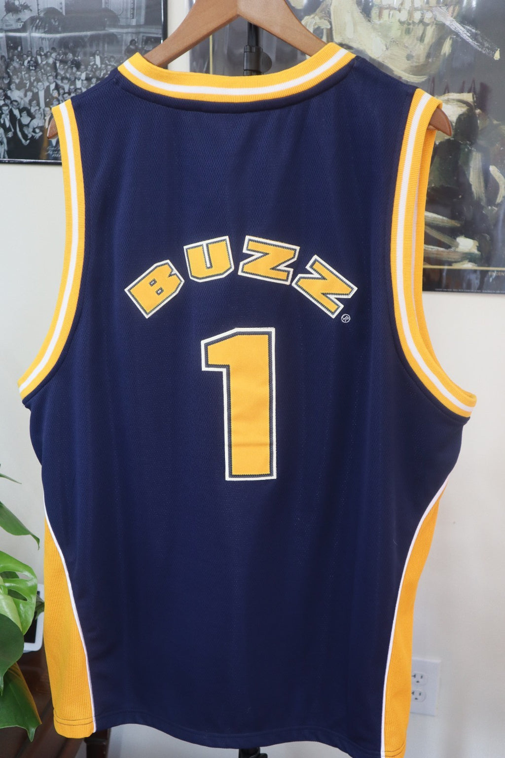Georgia Tech Yellow Jackets Colosseum Mens Basketball Jersey Blue Size Large