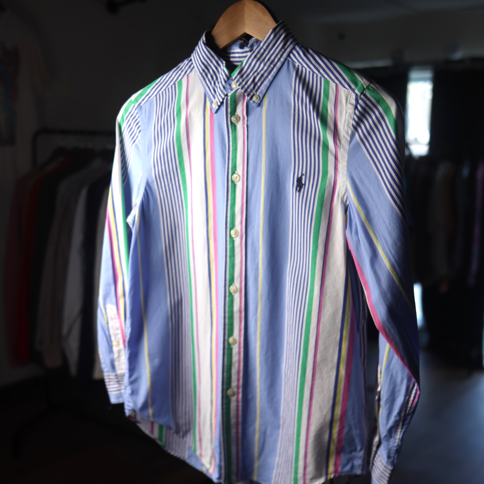 Ralph Lauren Boys Size M Striped Multicolored Long Sleeve Button Down