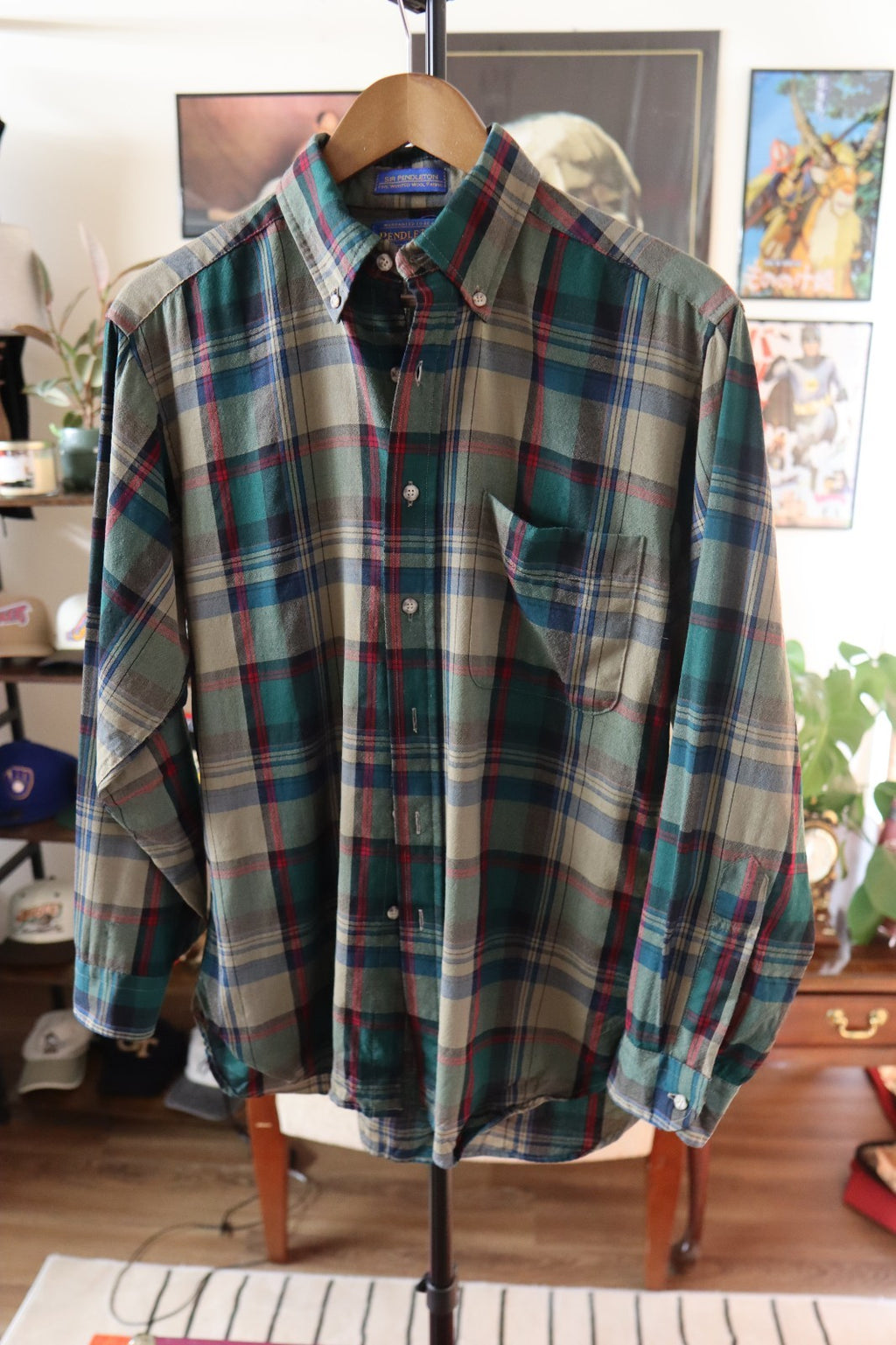 Pendleton 100% Virgin Wool Button Up Shirt Size Medium