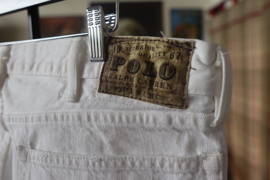 Polo Ralph Lauren 867 Men's 5 Pocket White Denim Jeans Size 40X32